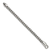 Chisel Stainless Steel Antiqued and Polished 8.5 inch Franco Link Bracelet